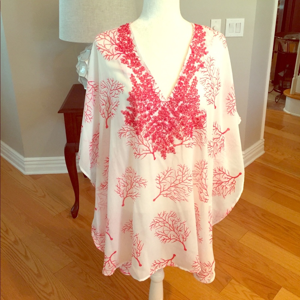 Gorgeous beaded beach and swim cover up