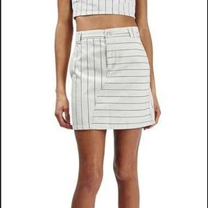 Topshop Cream Denim Skirt