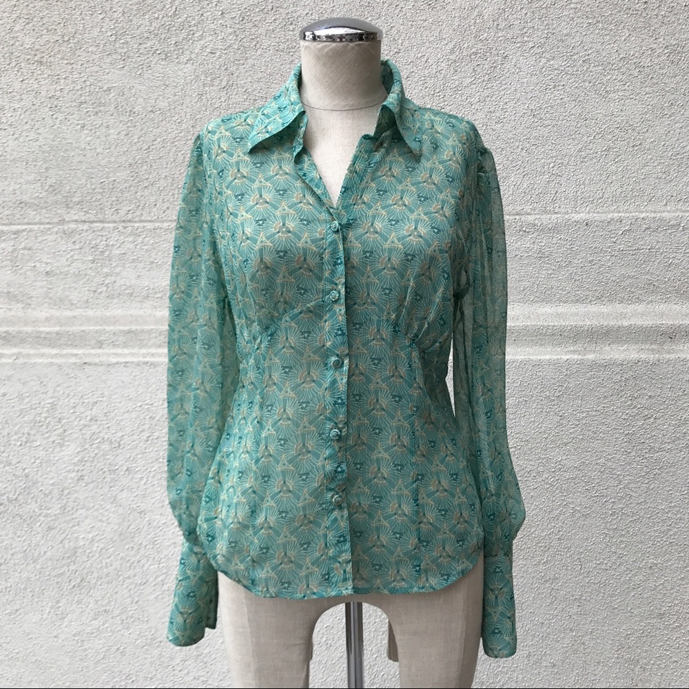 Lightweight Fitted Long Sleeve Sheer Top