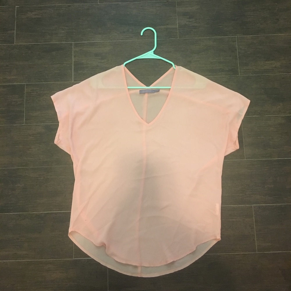 Peach/coral semi sheer tee shirt