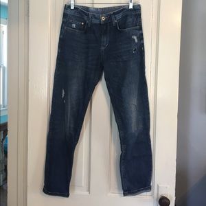 Distressed low waist tapered bf jeans Worn once