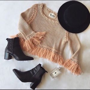 Rare Fringe crop top sweater