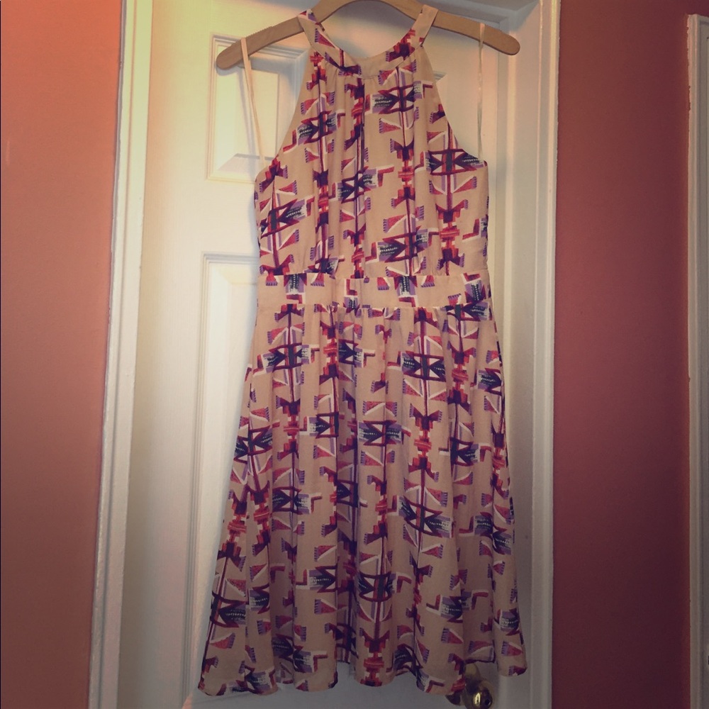 Tribal print cutout dress