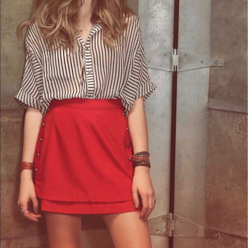 NWOT Gentle Fawn red sailor-style skirt
