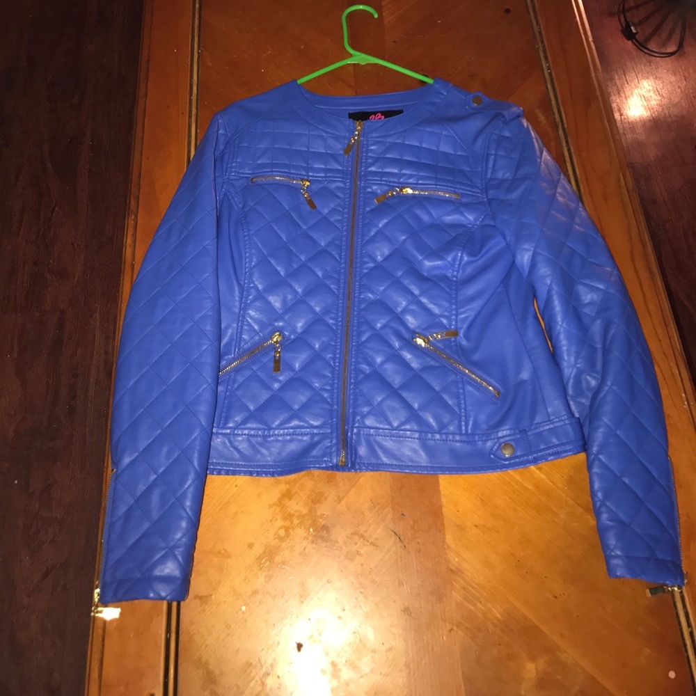 Leather Blue Jacket - Picture 2 of 5