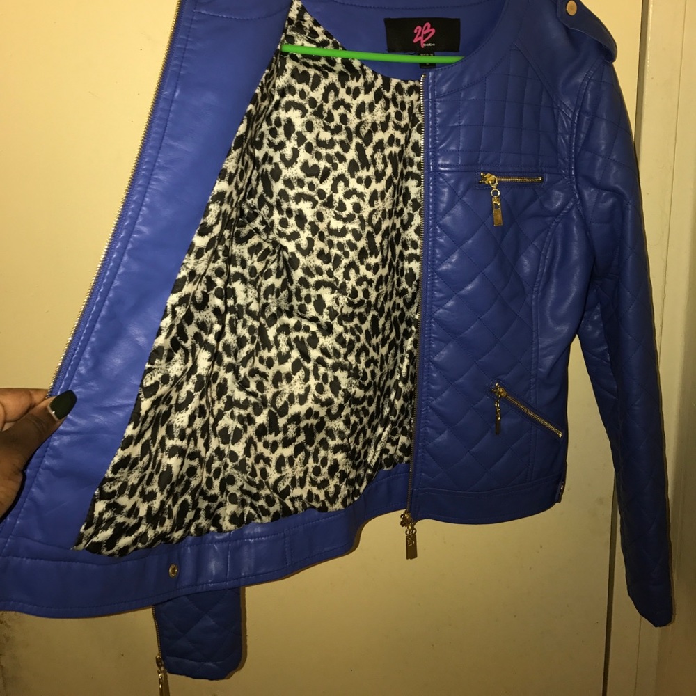 Leather Blue Jacket - Picture 4 of 5