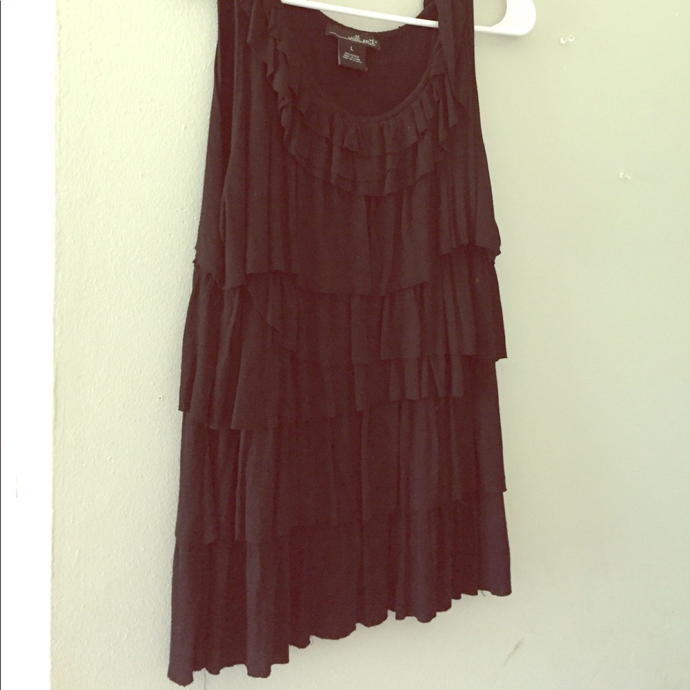Layered black sleeveless top