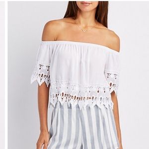 NWT Chrochet Off the shoulder Top