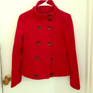 Beatiful red wool peacoat.
