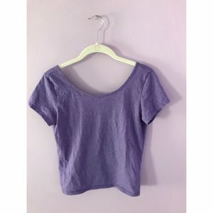 Purple tee w/ bow cutout - open back