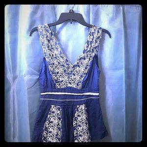 Anthropology Blue and White Floreat