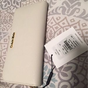 White leather Ck wallet
