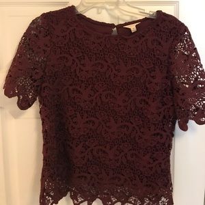 Floral lace top.