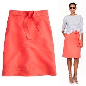J. Crew skirt - silk faille neon coral/papaya