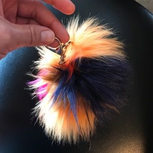 Extra Large Rainbow Pom Pom Keychain