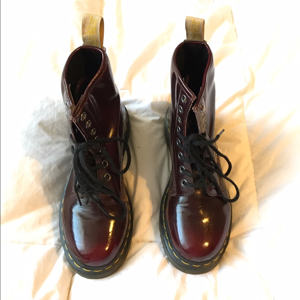 Maroon Patent Leather Doc Martens
