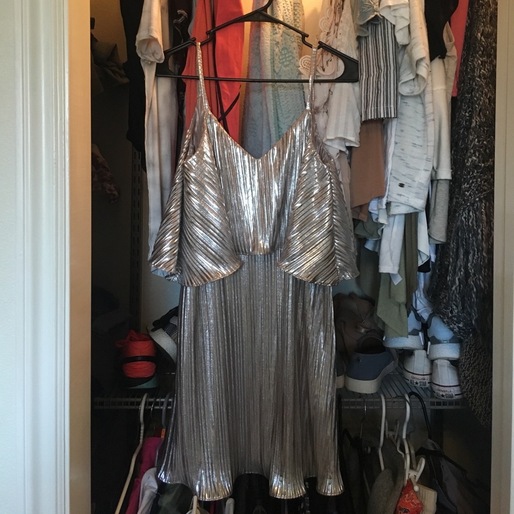 Rare metallic silver mini dress from Cabo, Mexico