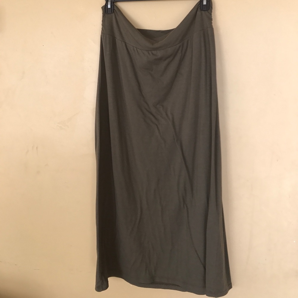 Army Green Maxi Skirt