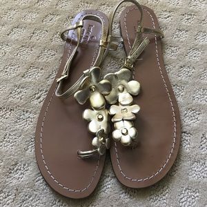 Brand New Kate Spade Gold Flower Sandals
