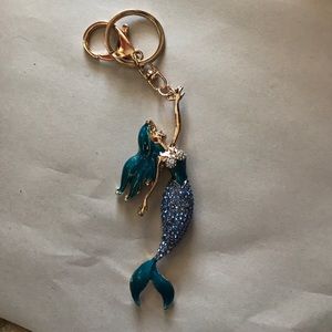 Rhinestone Mermaid Keychain