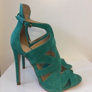 Zara suede heeled sandals