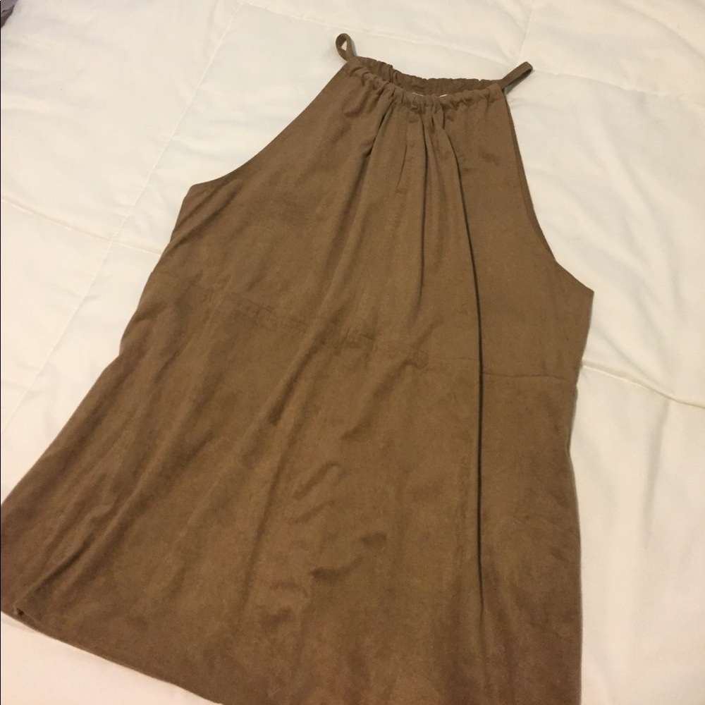 Max Studio brown suede halter top