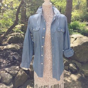 J. Crew denim button-up.