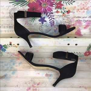 Adrianna Papell Rhinestones Black Evg Sandals sz 7