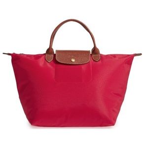 Red Longchamp tote