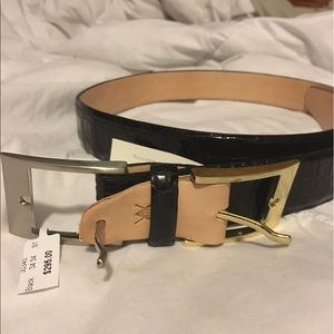 Authentic Designer Martin Dingman Black Gator Belt