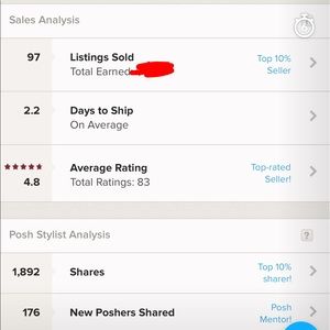 HERE ARE MY POSH STATS