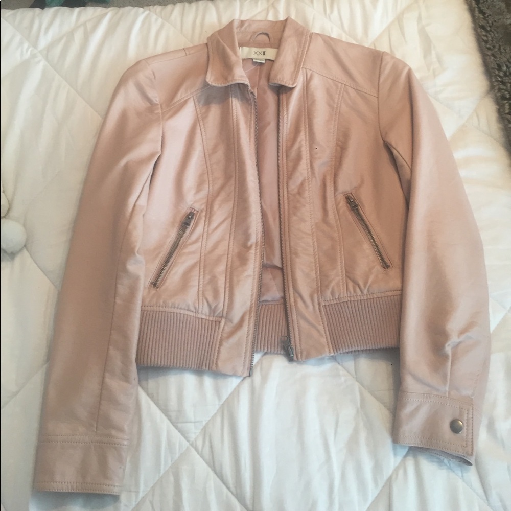 Pink leather jacket