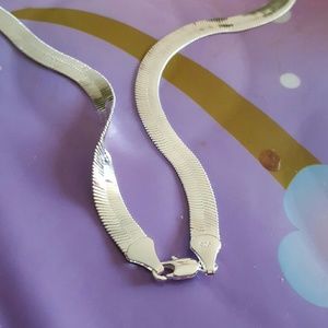 Genuine 9.25 Sterling silver Flat Necklace.