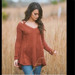 Cold Shoulder Knit Sweater