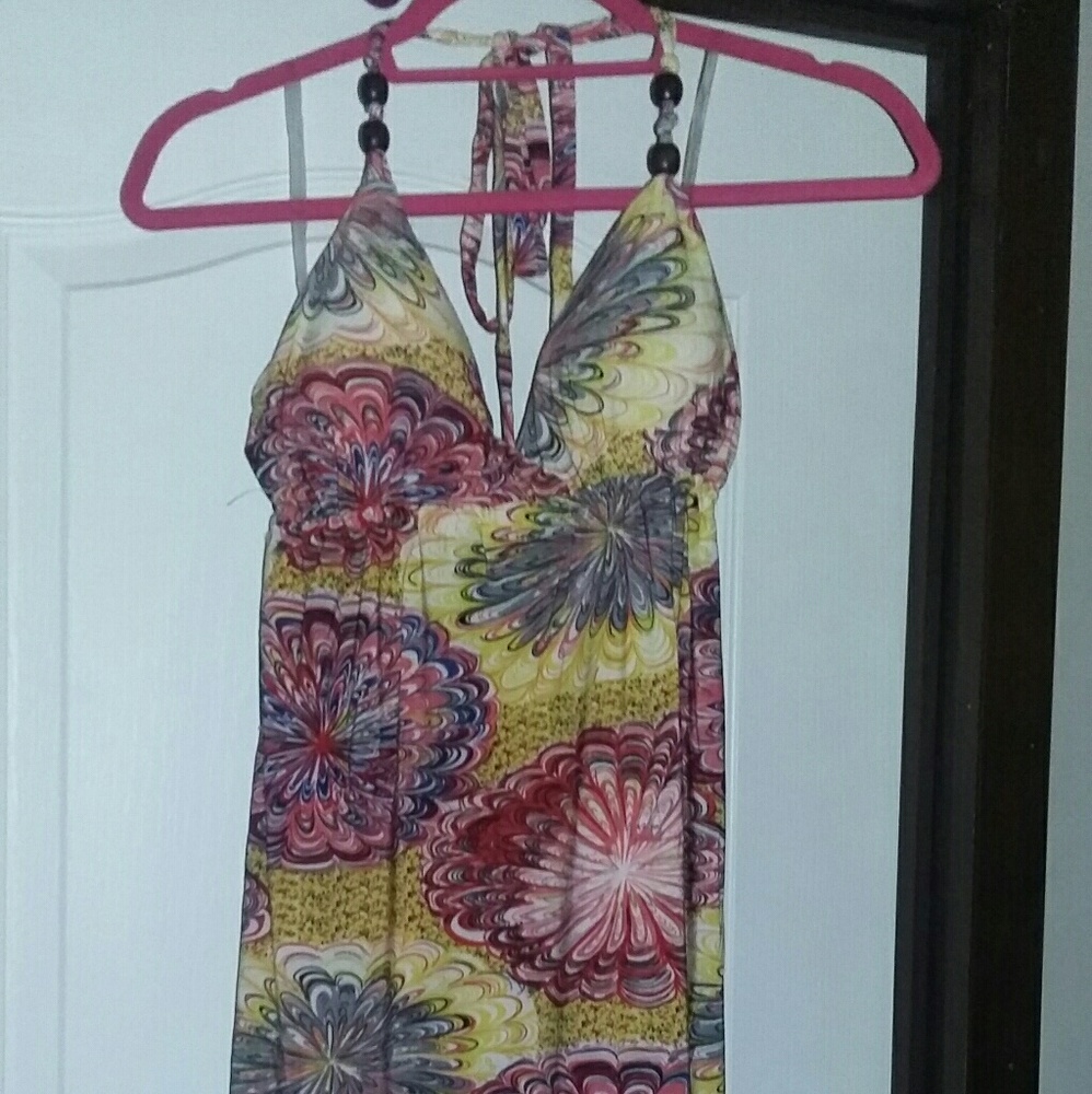 Beautiful Bright Halter Dress