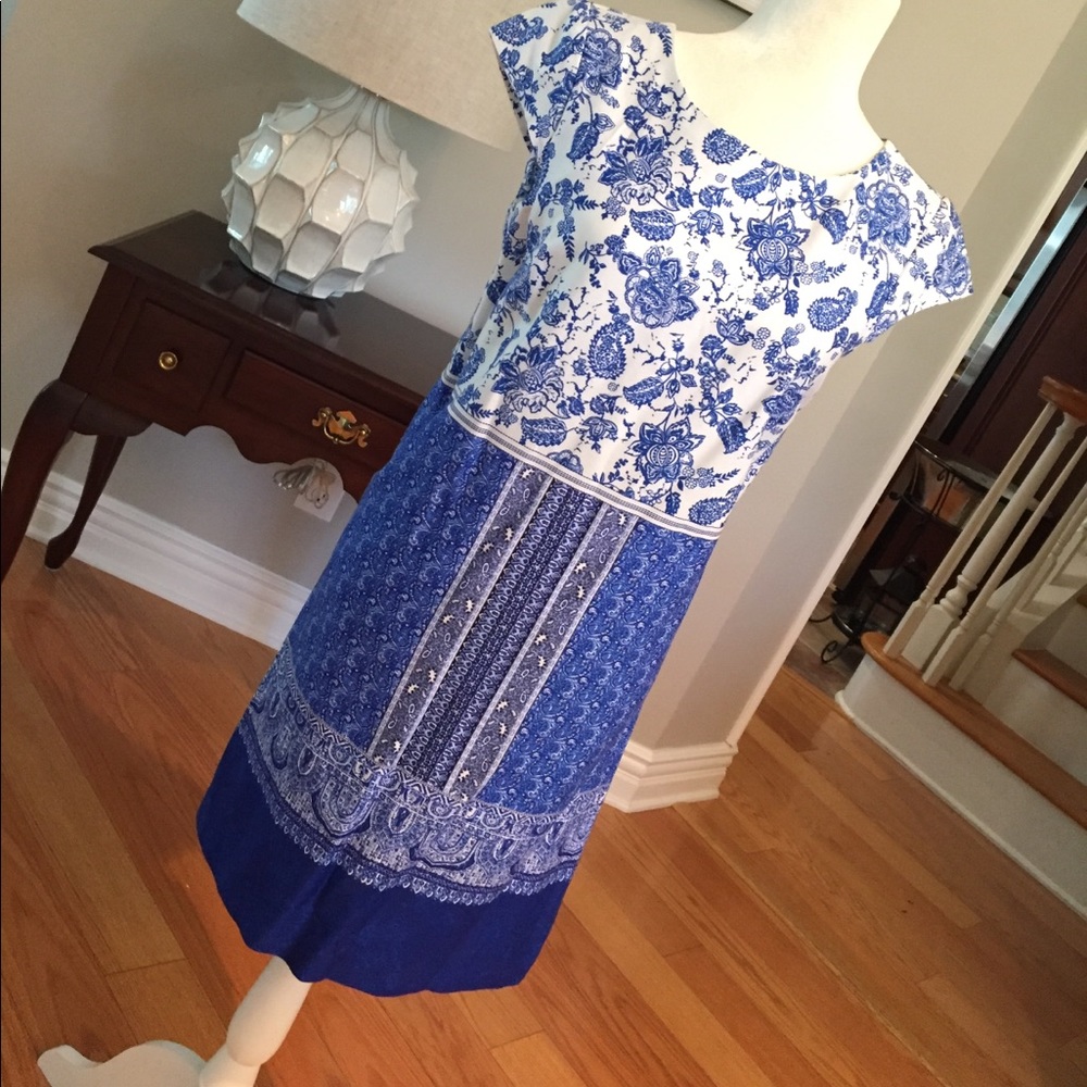 Floral and paisley print dress