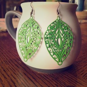 Green Filigree Earrings