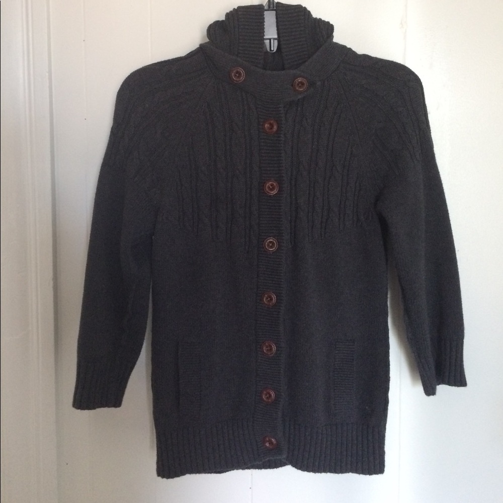 Dark Grey 3/4 Length Sleeve Cardigan
