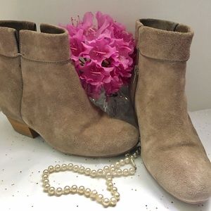 Lucky Brand Taupe/Tan Suede Leather Ankle Boot 7.5