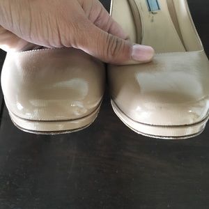 Prada | Shoes | Prada Saffiano Nude Platform Pumps | Poshmark