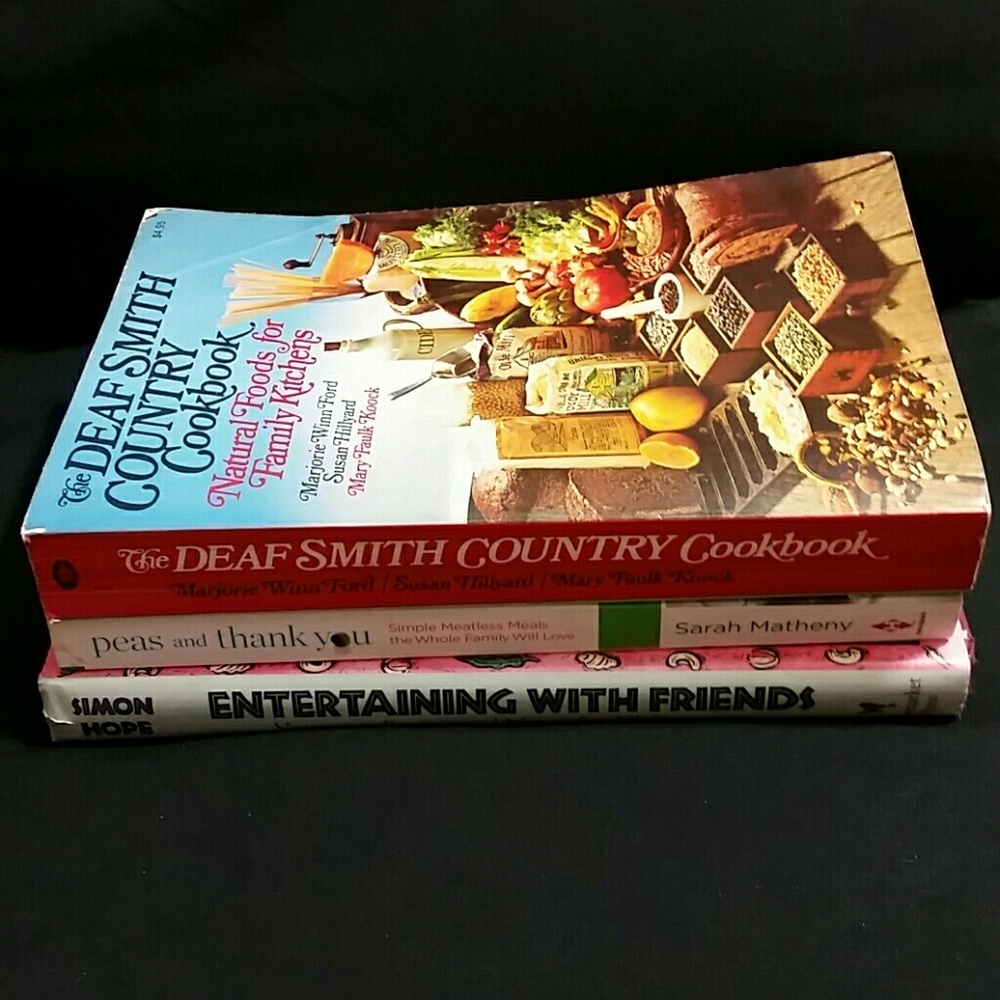 Lot of 3 Vegetarian Cookbooks Peas & Thank You etc