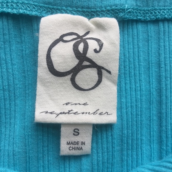 ONE SEPTEMBER Asymmetrical Tank Size S Teal - Picture 7 of 8
