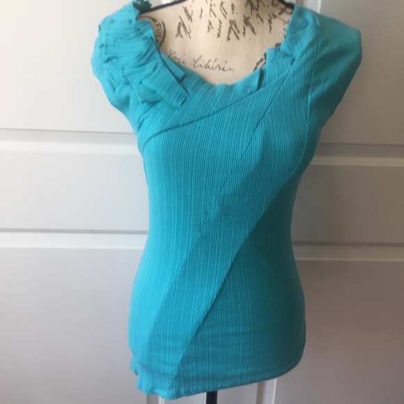 ONE SEPTEMBER Asymmetrical Tank Size S Teal - Picture 2 of 8