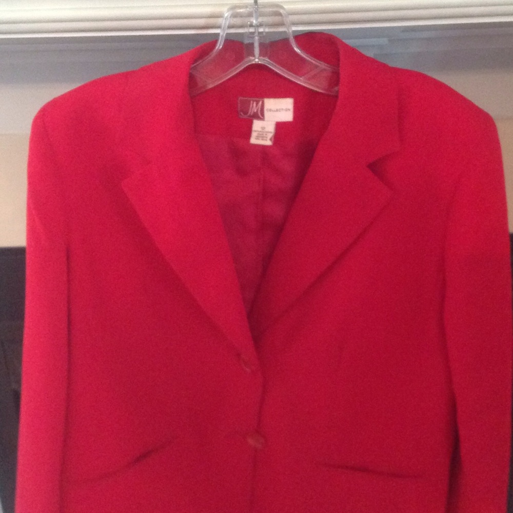 Red pant suit
