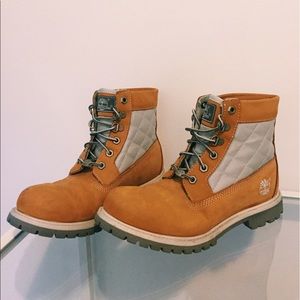 Tan & Grey Timberland Boots