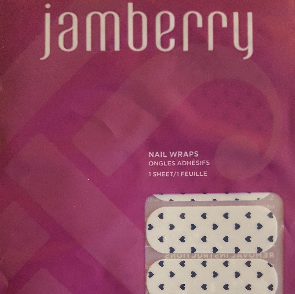 Jamberry nail wraps in Puppy love blue hearts