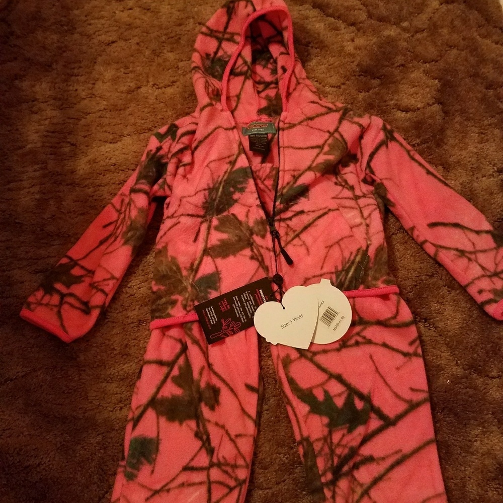 Pink camo fleece set (toddler)