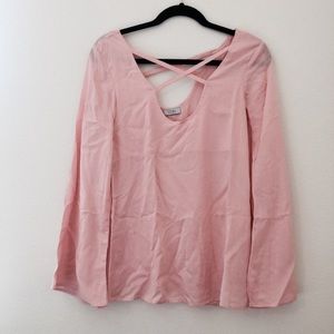 Tobi | Light Pink Bell Sleeve Top