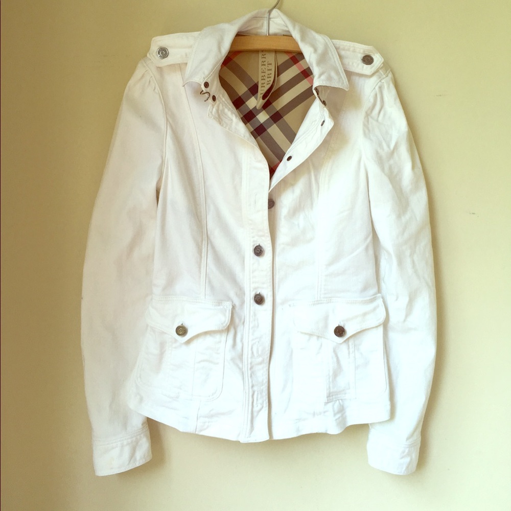 SALE 🇺🇸♥️ Burberry White Denim Jacket Size 6