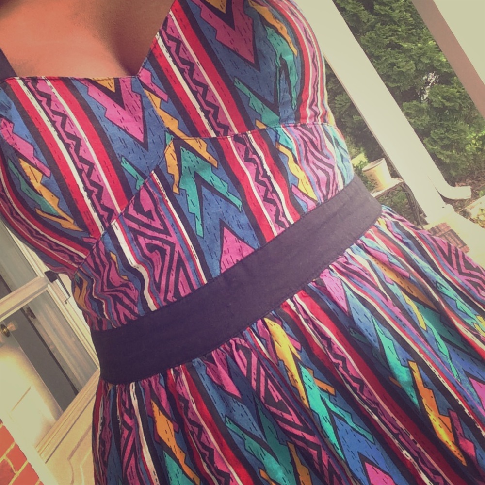 African print strappy dress